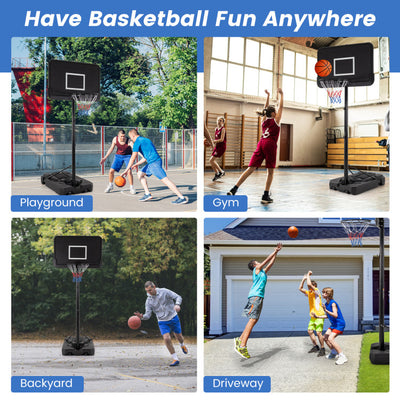 6.5-10 FT Outdoor Portable Basketball Hoop Heavy-Duty Adjustable Basketball Goal System with Fillable Base and Wheels