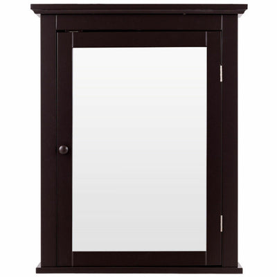 Wall Mount Bathroom Cabinet with One Mirror Single Door Adjustable Shelves Retro Handle