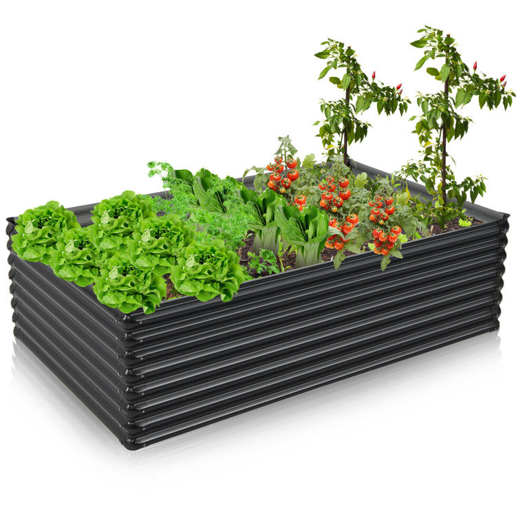 71 Inch Galvanized Metal Raised Garden Bed for Garden Backyard