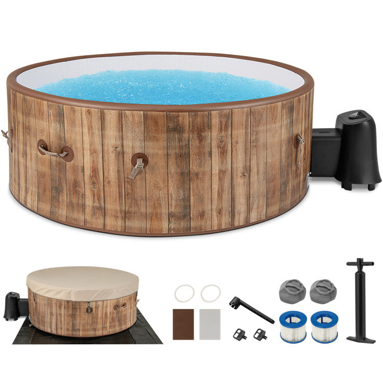 72 Inches 4-6 Person Inflatable Hot Tub SPA with LED Display and 120 Air Jets