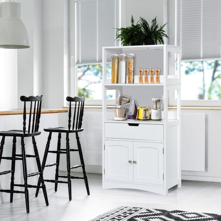 Bathroom Storage Cabinet with Drawer and Open Shelf and 2-Door Cabinet