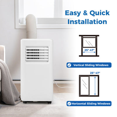 8000 BTU Portable Air Conditioner 3-in-1 AC Unit with Dehumidifier and Remote Control