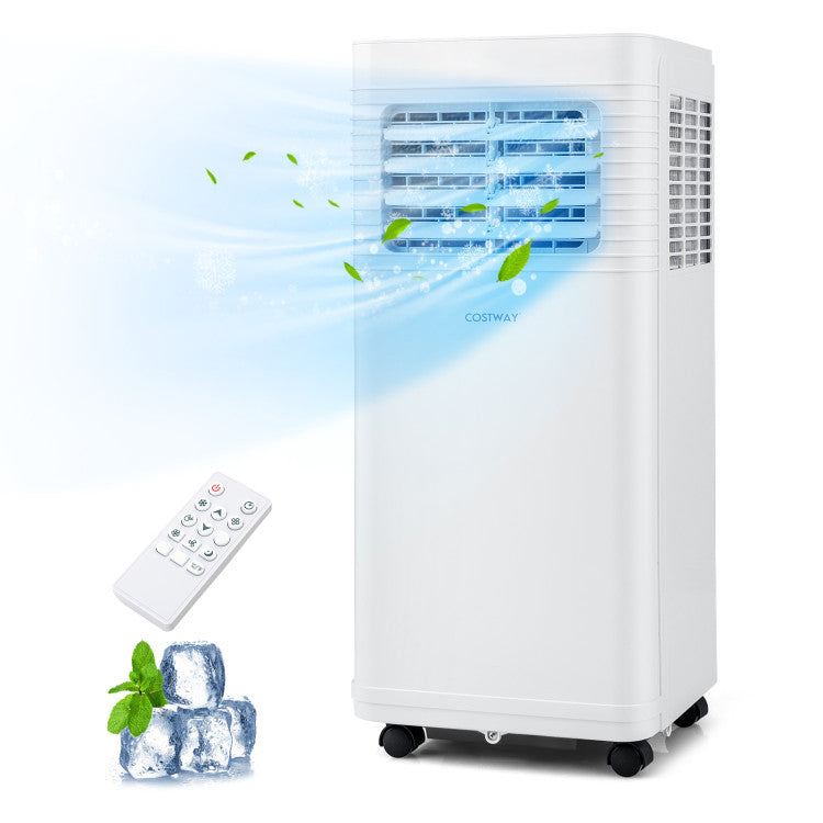 8000/9000 BTU Portable Air Conditioner 3 in 1 AC Unit with 24H Timer and 4 Universal Wheels