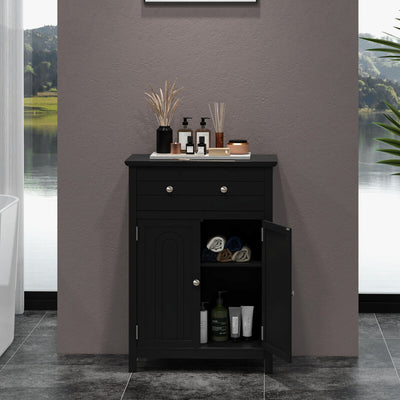 2-Door Freestanding Bathroom Cabinet with Drawer and Adjustable Shelf