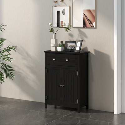 2-Door Freestanding Bathroom Cabinet with Drawer and Adjustable Shelf