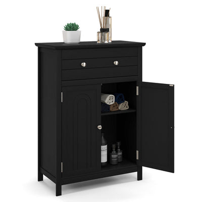 2-Door Freestanding Bathroom Cabinet with Drawer and Adjustable Shelf