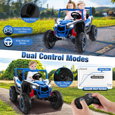 24V 2-Seater Kids Ride On UTV Off-Road Truck Battery Powered Toy Car with Remote Control and Suspension Spring System