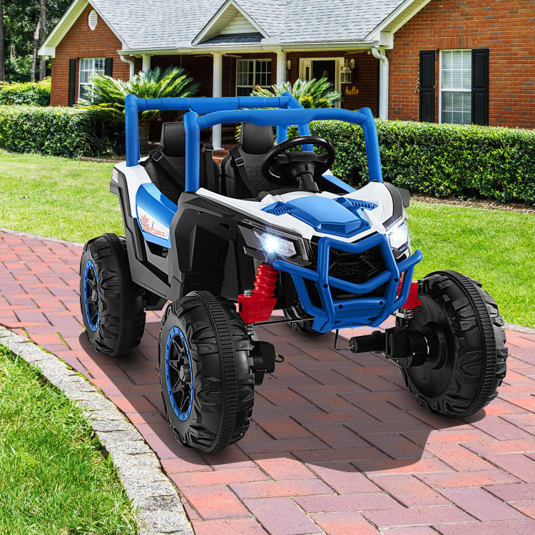 24V 2-Seater Kids Ride On UTV Off-Road Truck Battery Powered Toy Car with Remote Control and Suspension Spring System