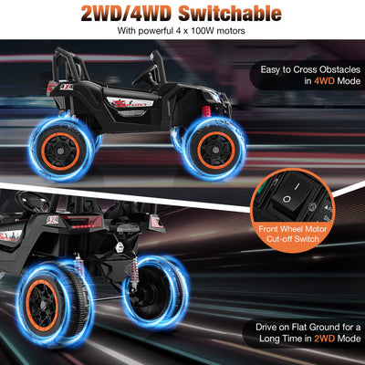 24V 2-Seater Kids Ride On UTV Off-Road Truck Battery Powered Toy Car with Remote Control and Suspension Spring System