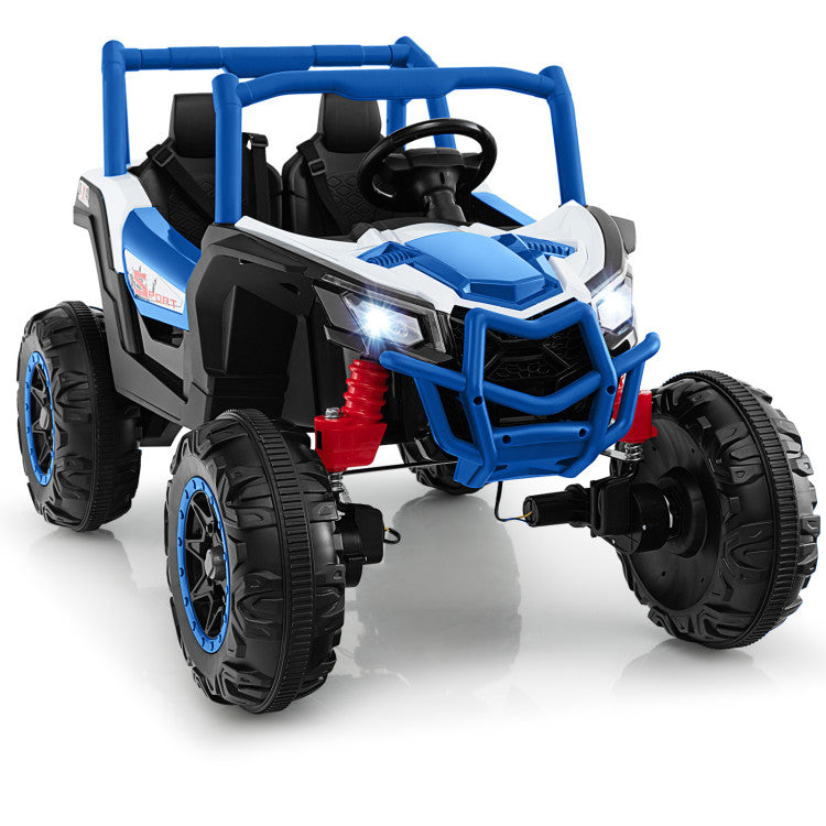 24V 2-Seater Kids Ride On UTV Off-Road Truck Battery Powered Toy Car with Remote Control and Suspension Spring System