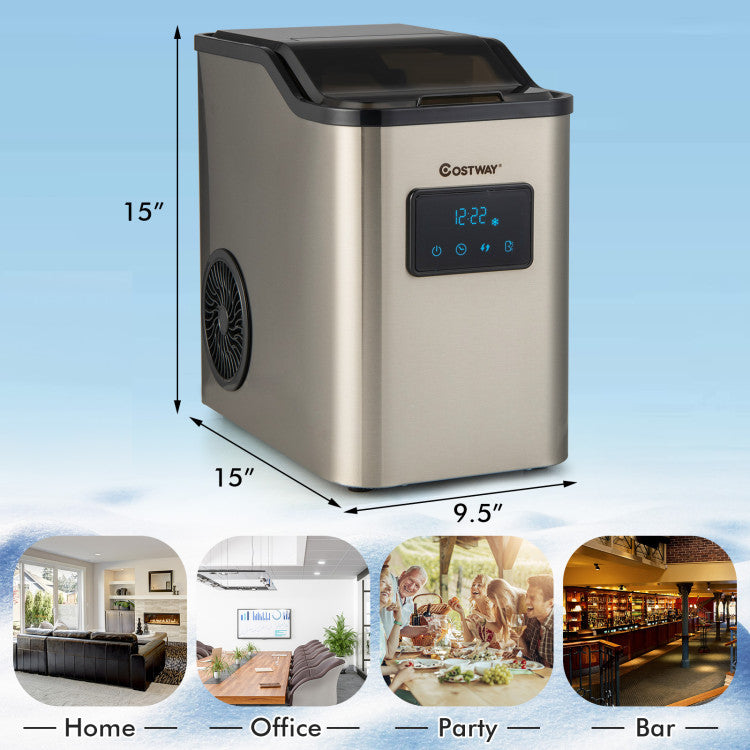 40Lbs/24Hrs Portable Ice Maker Countertop Self-Cleaning Compact for Home  Party