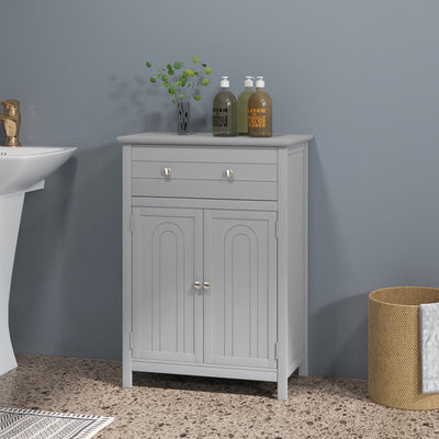 2-Door Freestanding Bathroom Cabinet with Drawer and Adjustable Shelf