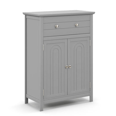 2-Door Freestanding Bathroom Cabinet with Drawer and Adjustable Shelf