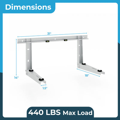 Heavy-Duty Outdoor Stainless Steel AC Bracket Mini Split Wall Mounting Bracket with Adjustable Rubber Pads for 6000-12000 BTU Universal Ductless Air Conditioner