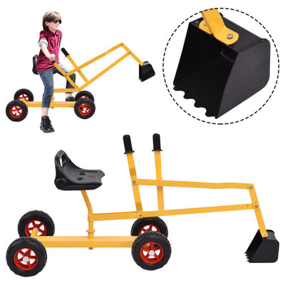 Kids Ride-on Excavator Heavy Duty Sand Digger with 360° Rotatable and Ergonomic Seat