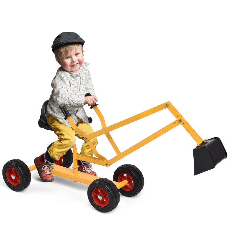 Kids Ride-on Excavator Heavy Duty Sand Digger with 360° Rotatable and Ergonomic Seat