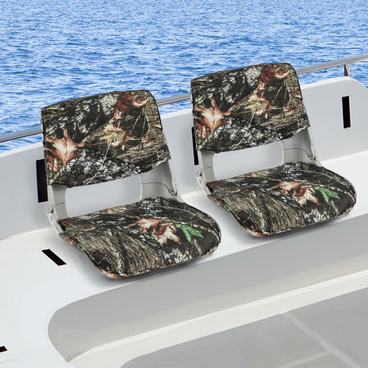 Outdoor Captain Fishing Chair Low Back Folding Padded Boat Seat with Removable Oxford Fabric Cover