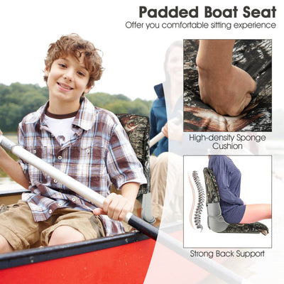 Outdoor Captain Fishing Chair Low Back Folding Padded Boat Seat with Removable Oxford Fabric Cover