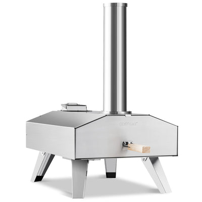 Outdoor Pizza Oven Portable Stainless Steel Pizza Cooker with 12" Pizza Stone and Foldable Legs