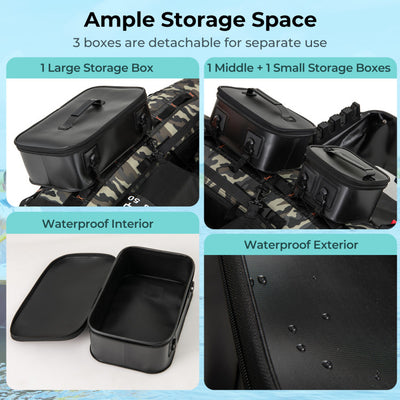 Portable Fishing Float Tube Inflatable Backpack Belly Boat with Fish Finder Holder and Detachable Storage Boxes