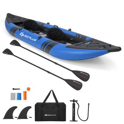 Portable Inflatable Kayak 2-Person Touring Kayaks Set with Aluminium Paddles and Carry Bag