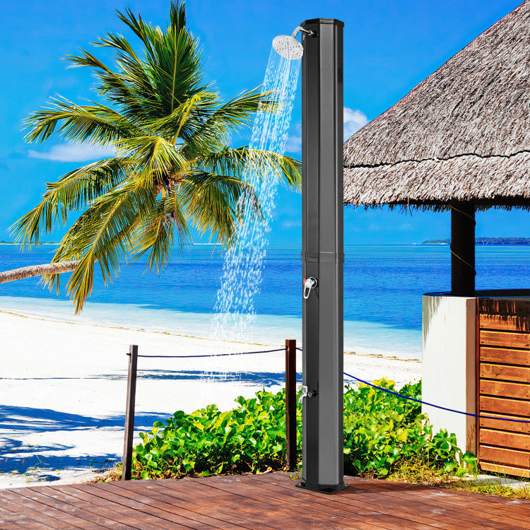 7.5 Feet 15.9 Gallon Solar Heated Outdoor Shower with Shower Head