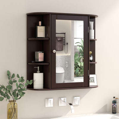 Wall-Mounted Bathroom Mirror Cabinet with Storage Shelves