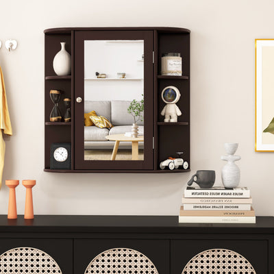 Wall-Mounted Bathroom Mirror Cabinet with Storage Shelves