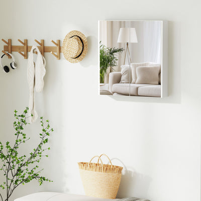 Double Door Bathroom Wall Cabinet with Mirror and Adjustable Shelf