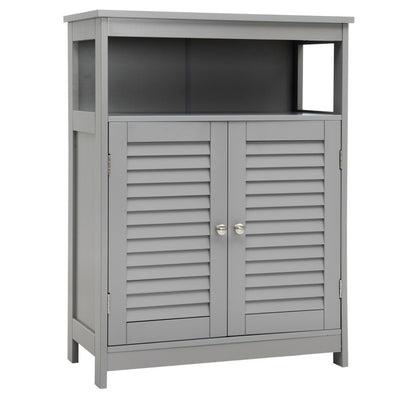 Wood Freestanding Bathroom Storage Cabinet with Double Shutter Door