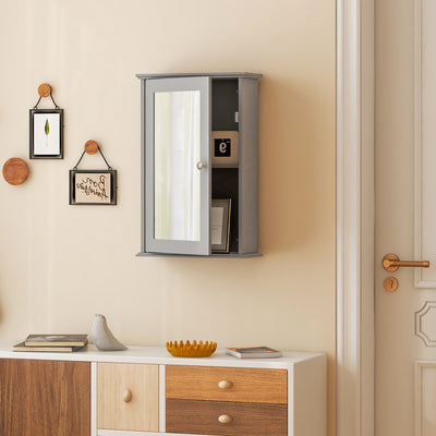 Bathroom Wall Cabinet with Single Mirror Door and Adjustable Shelf