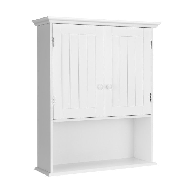 2-Door Wall Mount Bathroom Storage Cabinet with Open Shelf