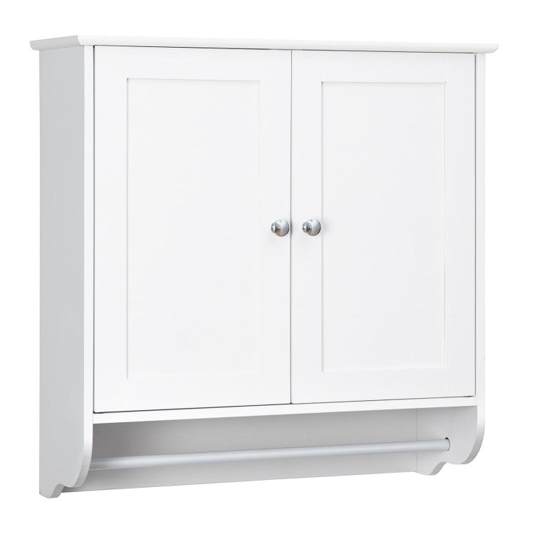 Wall Mounted Bathroom Storage Medicine Cabinet with Towel Bar