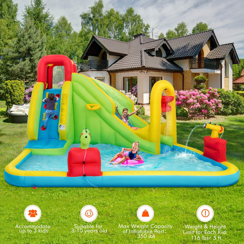 Inflatable Splash Jump Slide Water Bounce without Blower