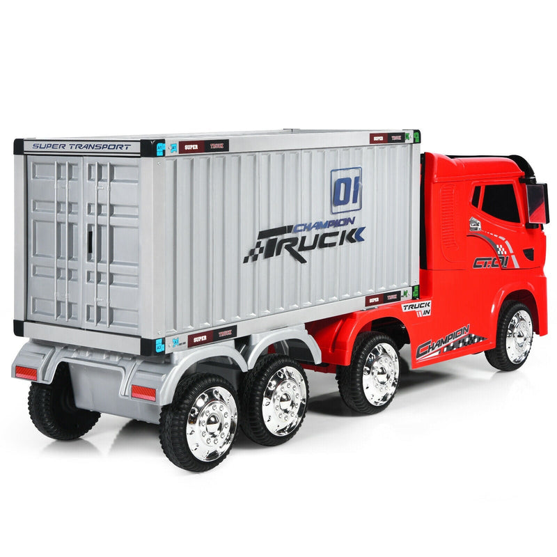 12V Kids Semi-Truck with Container and Remote Control