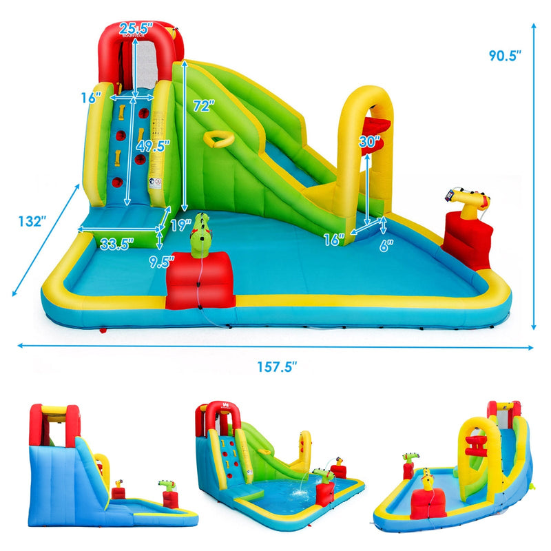 Inflatable Splash Jump Slide Water Bounce without Blower