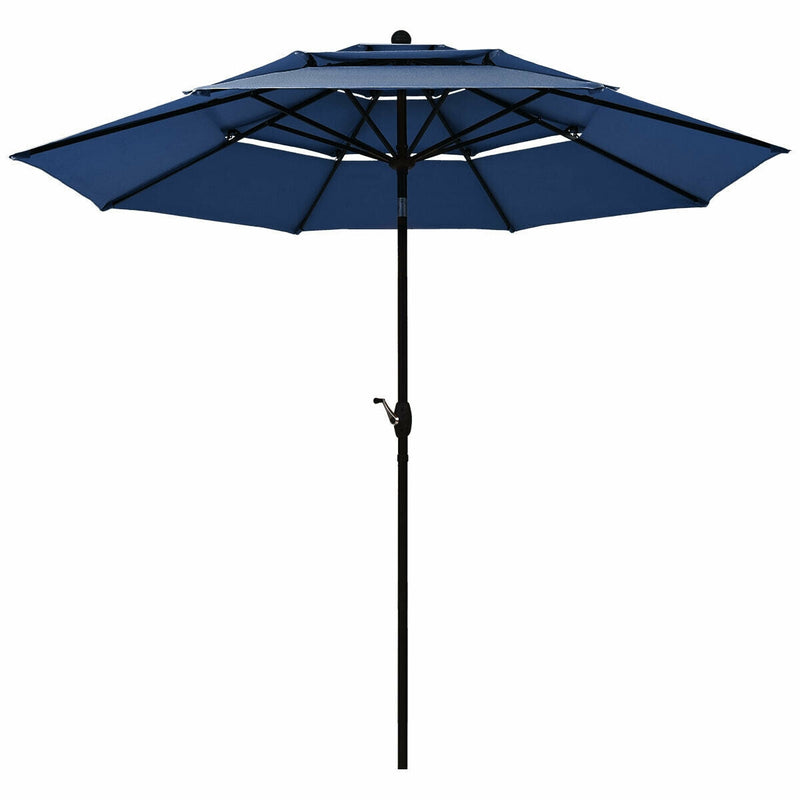 10 Feet 3 Tier Outdoor Patio Umbrella with Double Vented