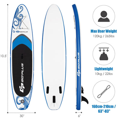 Inflatable Adjustable Paddle Board with Carry Bag