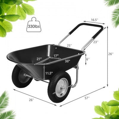 Home Heavy-duty Dual-Wheel Dolly Utility Cart with Built-in Stand