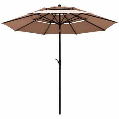 10 Feet 3 Tier Outdoor Patio Umbrella with Double Vented