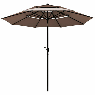 10 Feet 3 Tier Outdoor Patio Umbrella with Double Vented