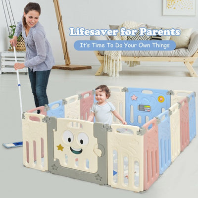 16-Panel Foldable Baby Playpen Kids Activity Center