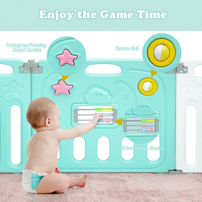 16-Panel Foldable Baby Playpen Kids Activity Center