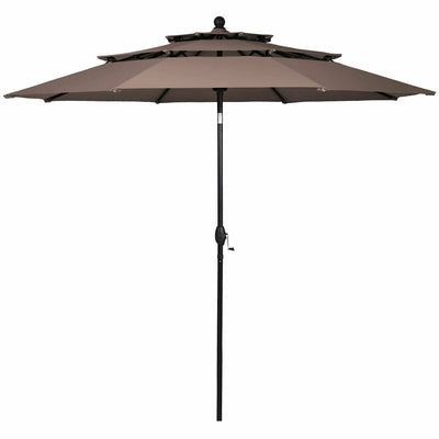 10 Feet 3 Tier Outdoor Patio Umbrella with Double Vented