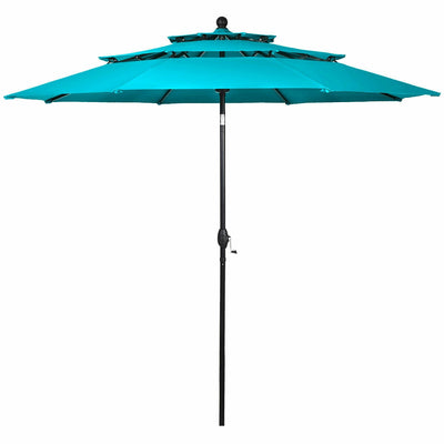 10 Feet 3 Tier Outdoor Patio Umbrella with Double Vented