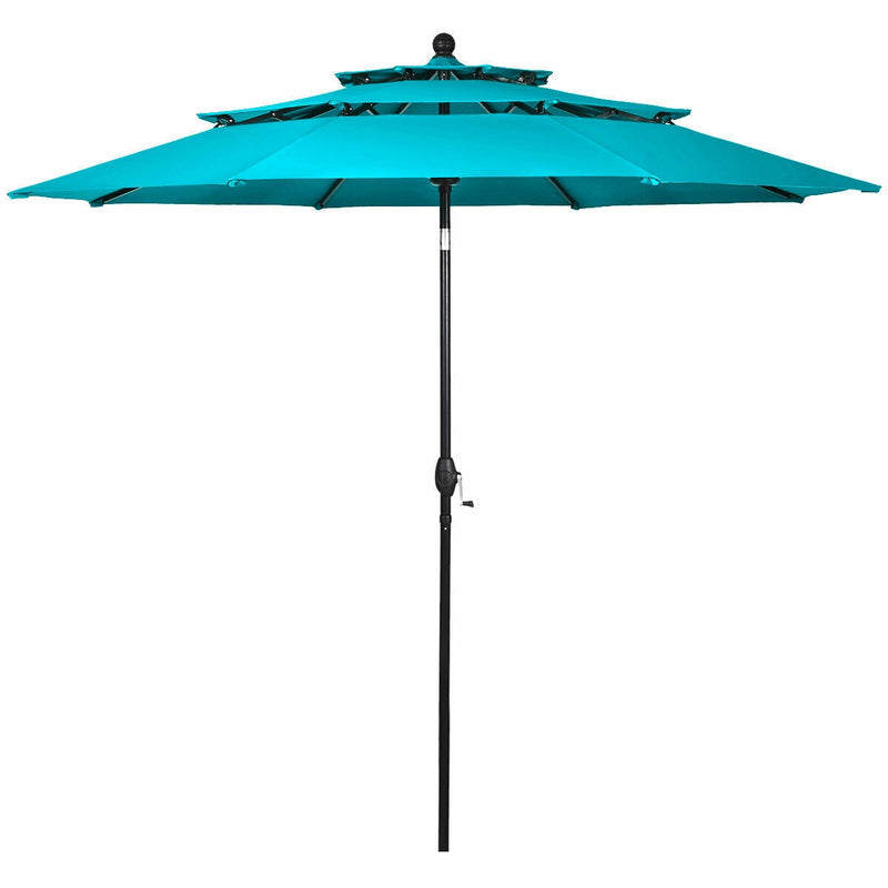 10 Feet 3 Tier Outdoor Patio Umbrella with Double Vented