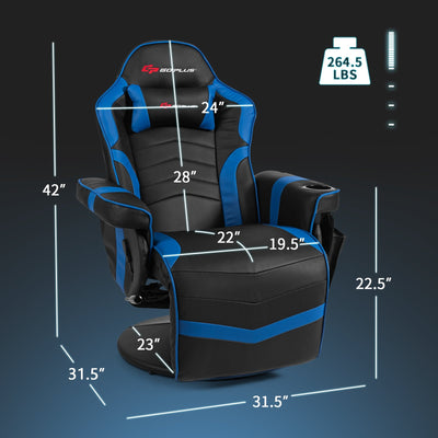 Ergonomic High Back Massage Gaming Chair with Pillow