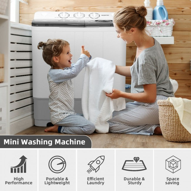 Compact Home Washer & Dryer, 2 in 1 Portable Mini Washing Machine