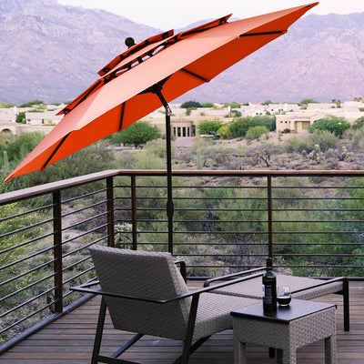 10 Feet 3 Tier Outdoor Patio Umbrella with Double Vented