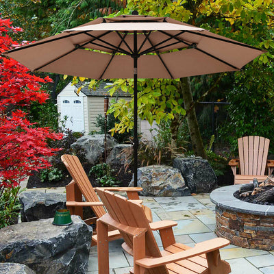 10 Feet 3 Tier Outdoor Patio Umbrella with Double Vented